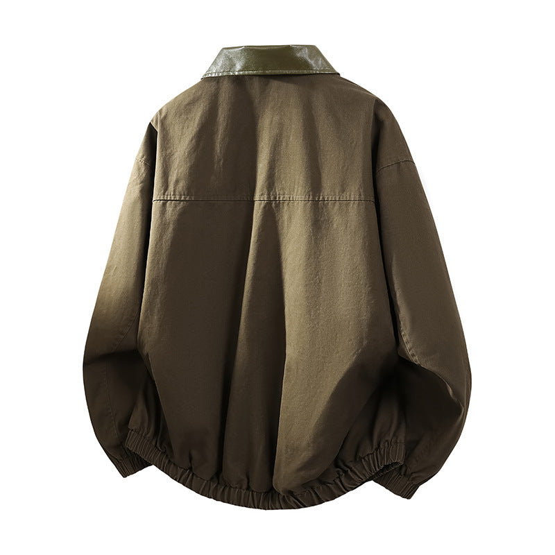 Herren Oversize Coach-Jacke mit glänzendem Kragen, verdeckter Druckknopfleiste und elastischem Saum Echo Archiv