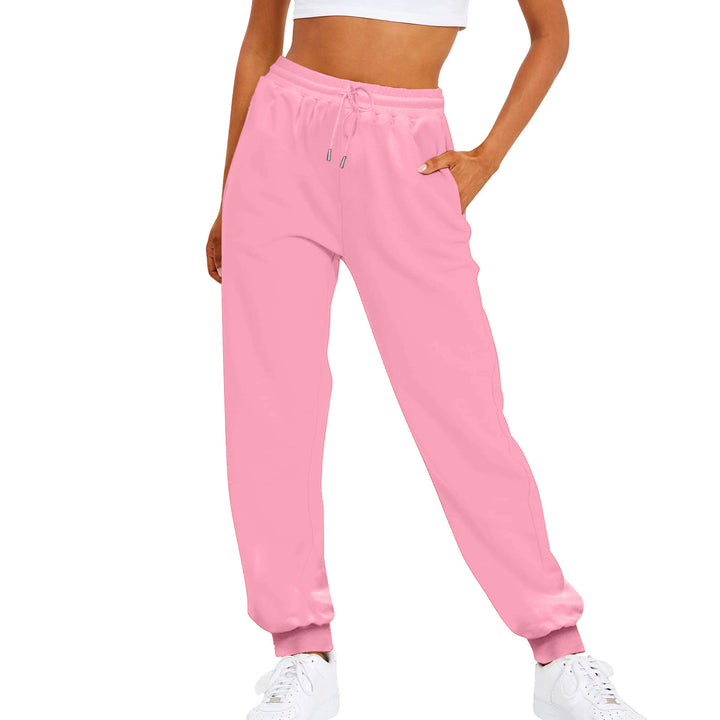 Damen nan relaxed Highwaist-Jogginghose mit elastischem Bund, Kordelzug und gerippten Saumbündchen Echo Archiv
