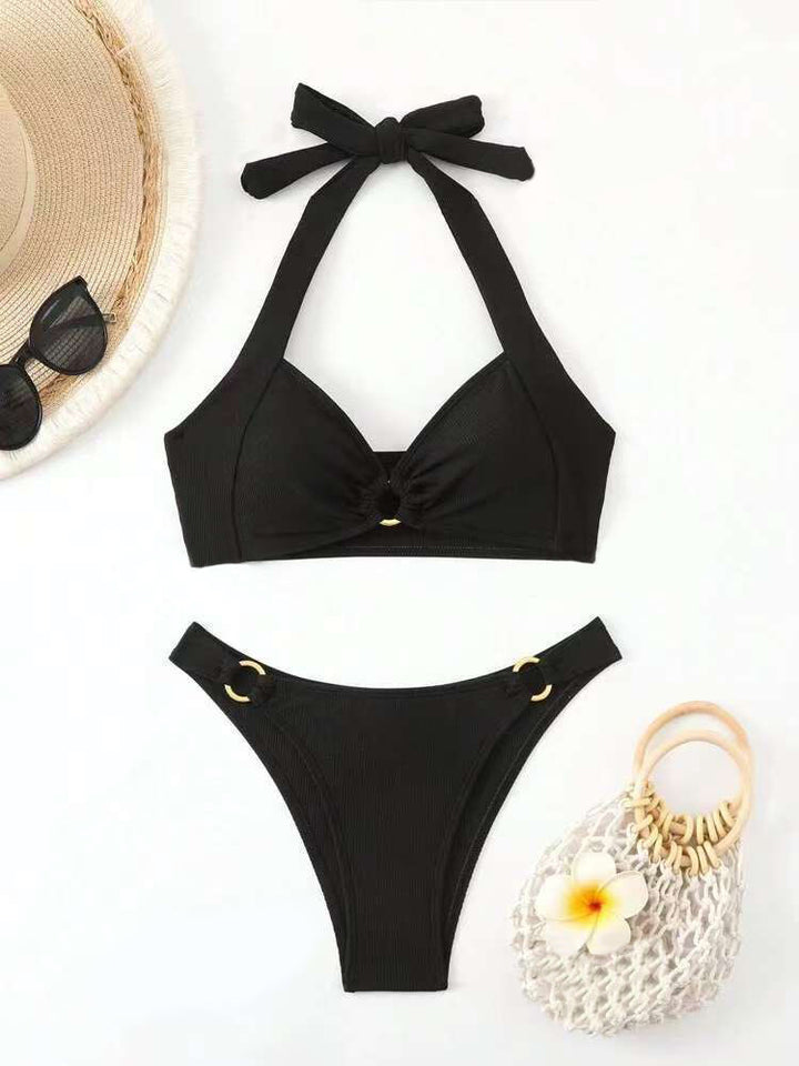 Damen Bikini-Set mit modischem Knoten und elastischem Material Echo Archiv