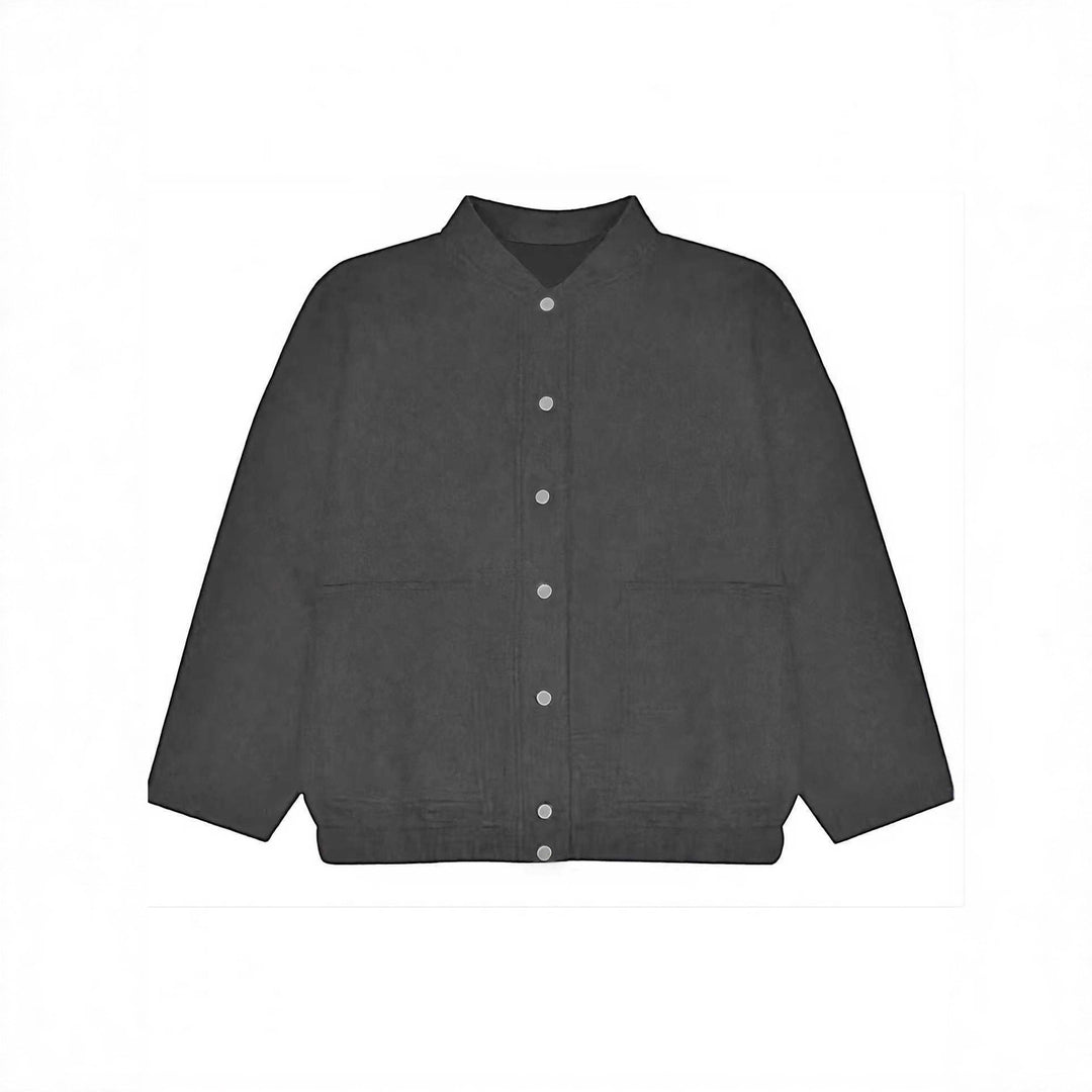 Damen kuschelige Fleece-Bomberjacke mit Stehkragen Rippbund und Druckknopfleiste – Avenza