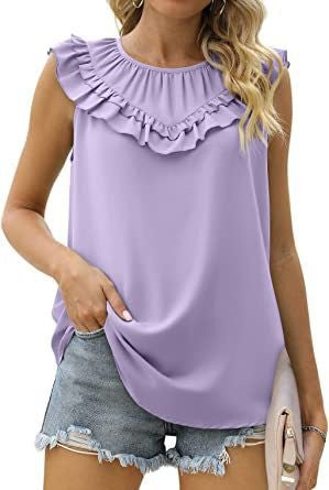 Damen leichtes Rüschenshirt mit elegantem Rundhalsausschnitt Echo Archiv