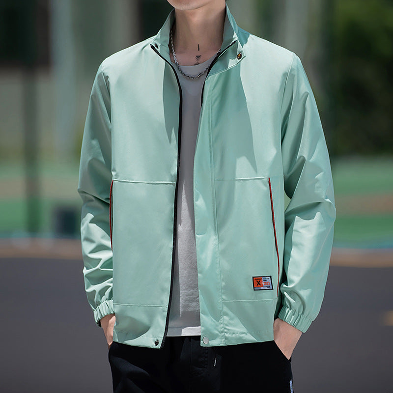 Herren wasserabweisende Sportjacke mit elastischen Bündchen und hohem Kragen Echoarchiv