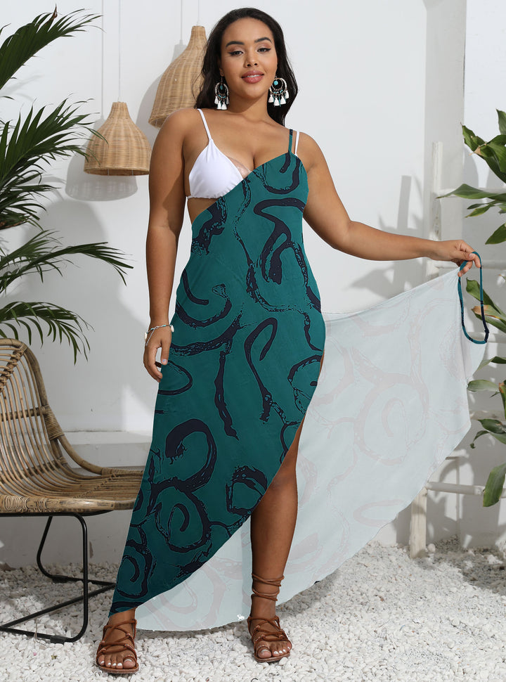 Damen eleganter Strandkaftan mit stylischem Muster Echo Archiv