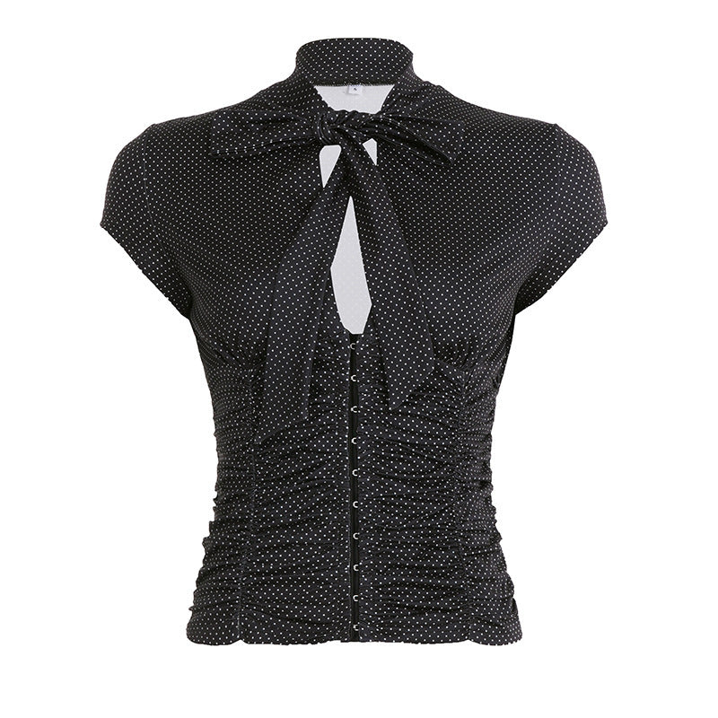 Damen Elegantes Rüschenshirt mit schickem Bindeband Echo Archiv