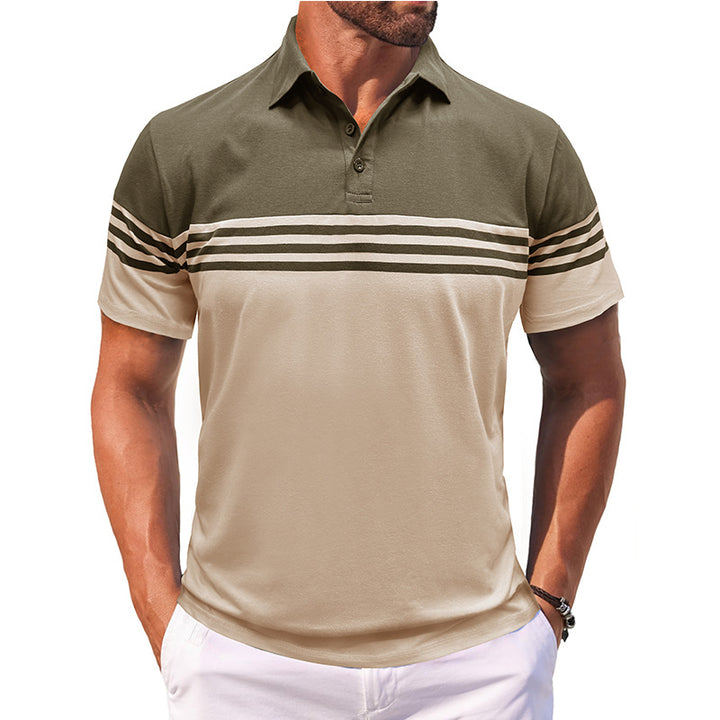 Herren Polo-Shirt mit modernem Streifenmotiv und atmungsaktivem Gewebe Echoarchiv