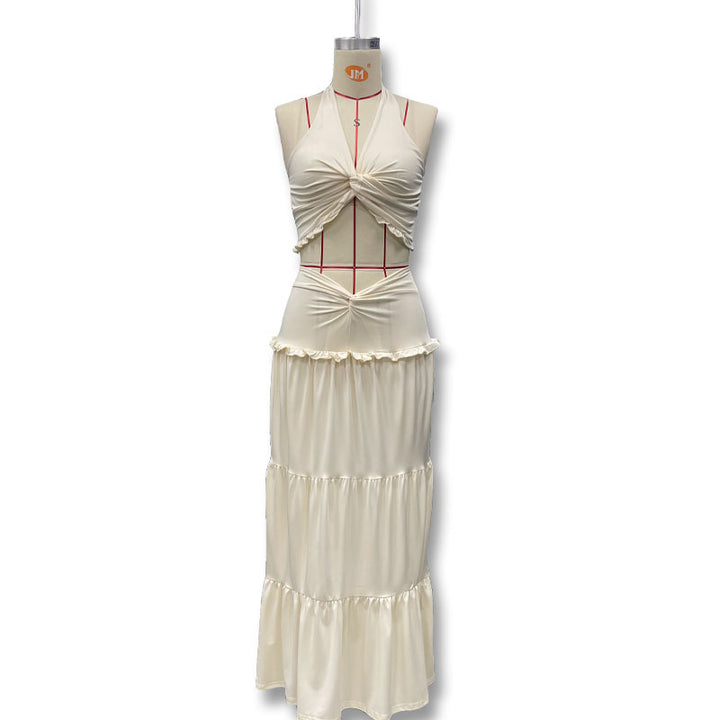 Damen Maxikleid mit raffiniertem Knotendesign und fließendem Rock Echo Archiv