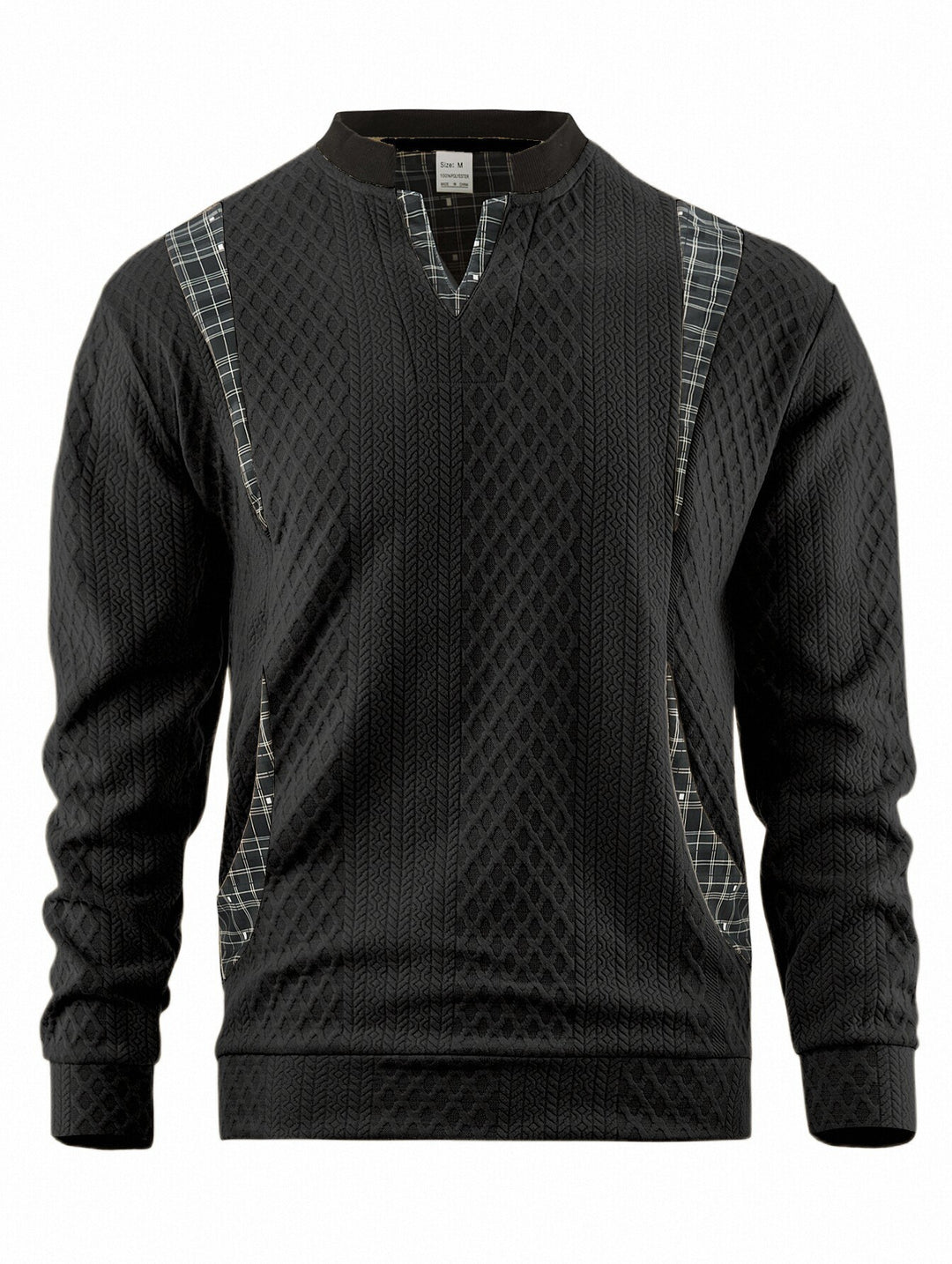 Herren Strickpullover mit modischen Karoelementen Echoarchiv