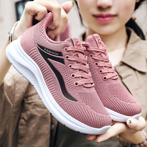 Damen nan ultraleichter Strick-Fitness-Sneaker mit nahtlosem Atmungsnetz, stoßdämpfender EVA-Wabenlaufsohle und verstärkter Zehenkappe Echo Archiv