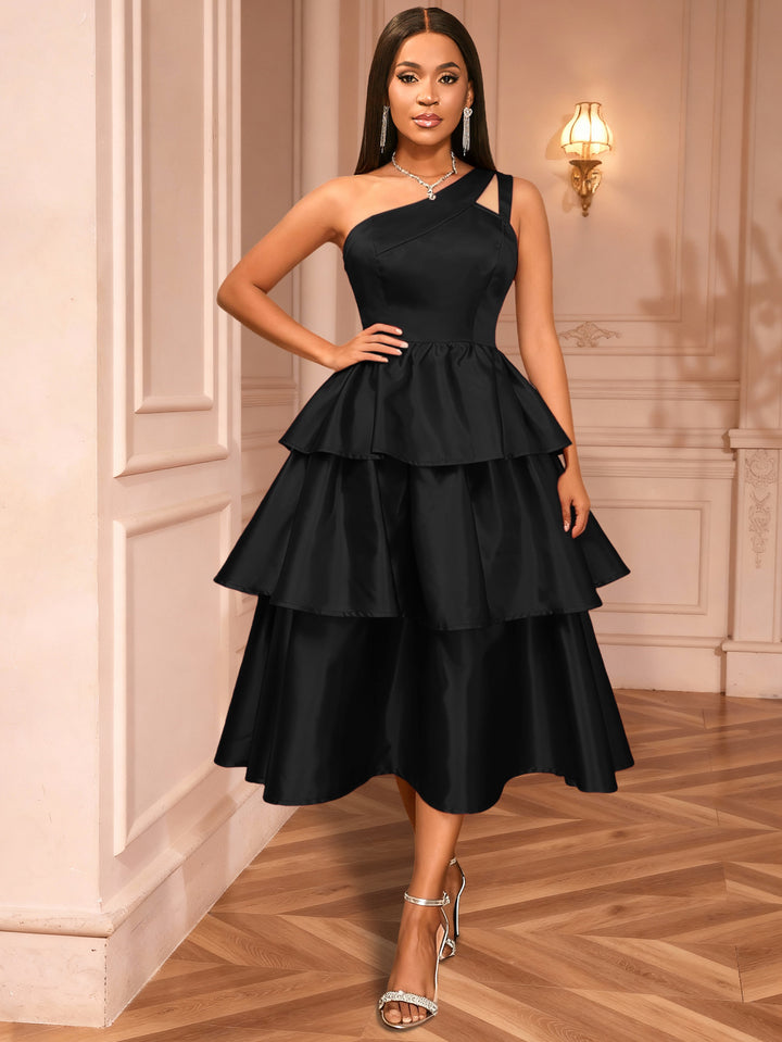 Damen festliches Wickelkleid mit voluminösem Rüschendesign Echo Archiv