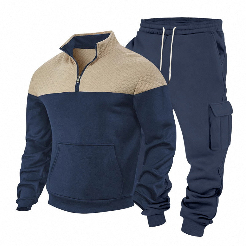 Herren Freizeit-Trainingsanzug mit Steppkragen und Cargo-Jogger Echoarchiv