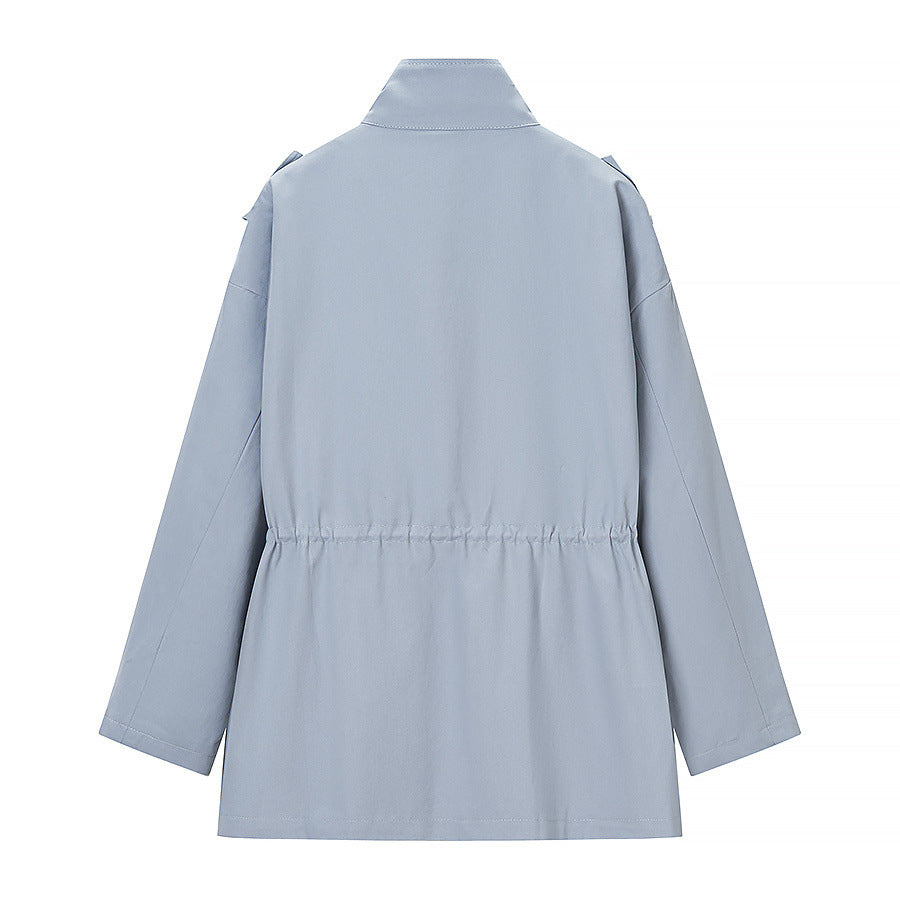 Damen Utility-Jacke mit Kordelzug, Stehkragen und aufgesetzten Taschen Echo Archiv