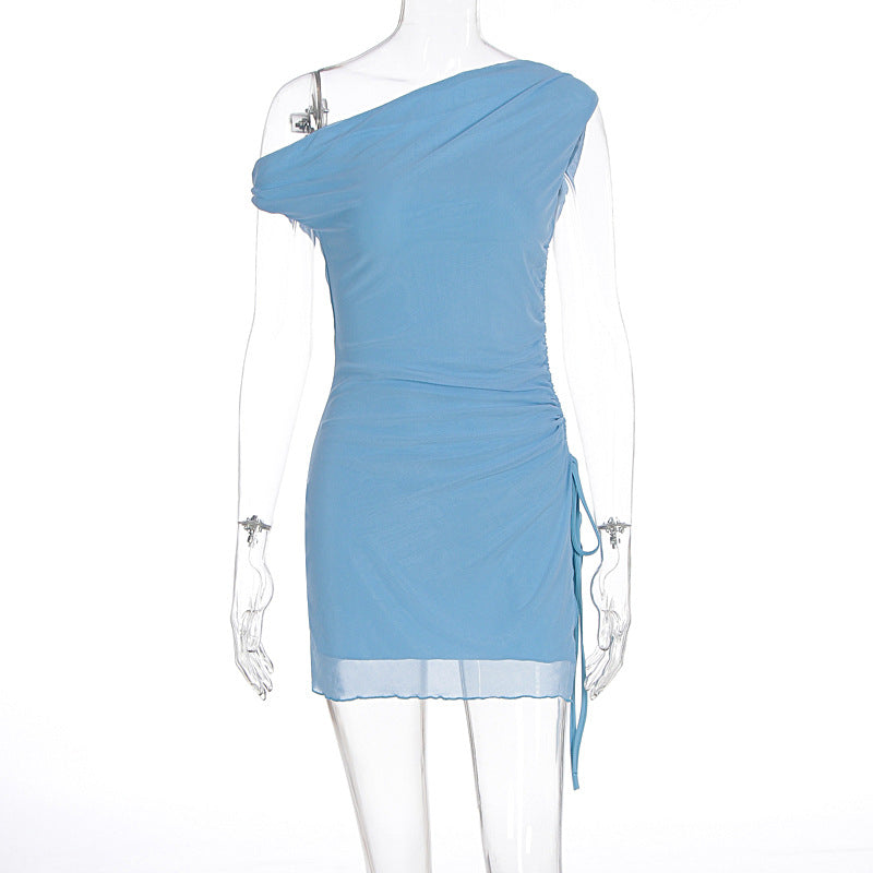 Damen Raffiniertes One-Shoulder Minikleid mit seitlicher Raffung Echo Archiv