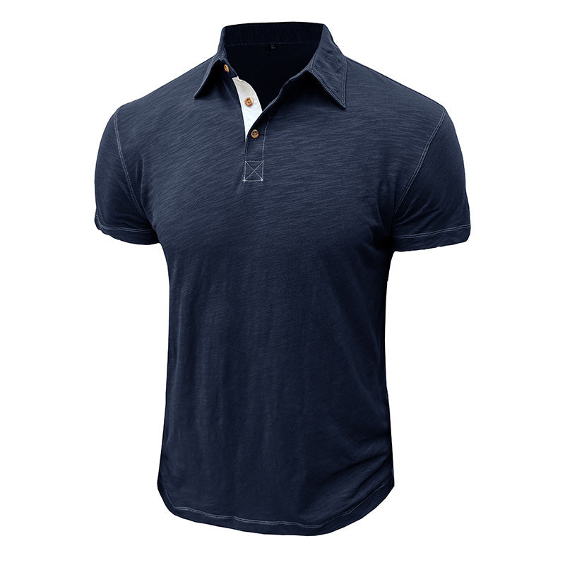 Herren Polo-Shirt mit einzigartigem Kragen und strukturiertem Jersey-Stoff Echoarchiv