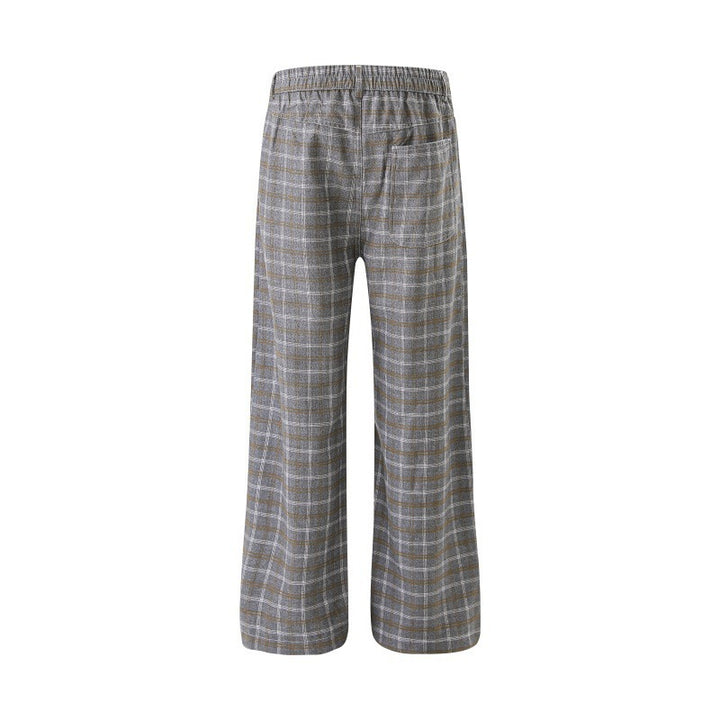Damen Hochtaillierte weite karierte Culotte‑Hose mit Bügelfalte Echo Archiv