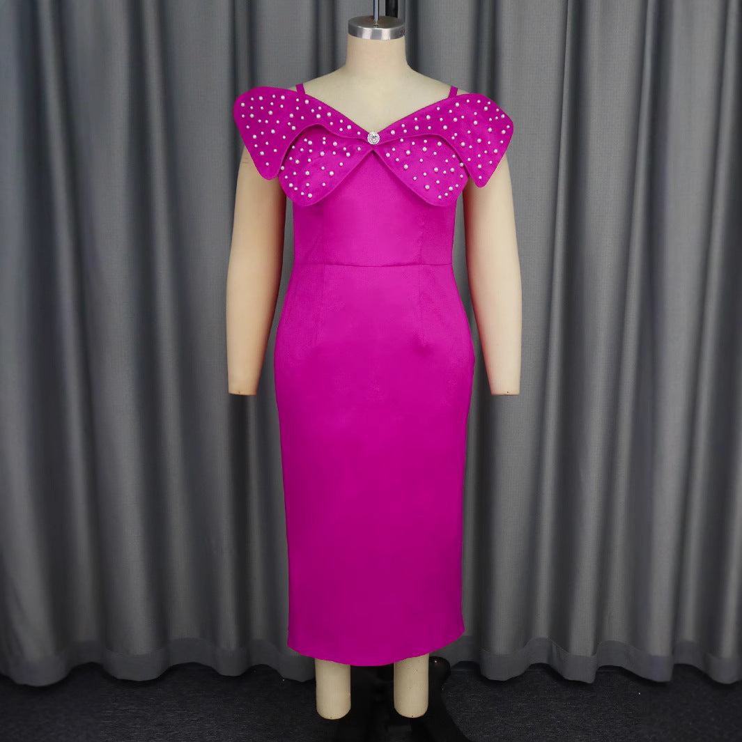 Damen Elegantes Abendkleid mit voluminösen Schleifenärmeln und funkelnden Strassakzenten Echo Archiv
