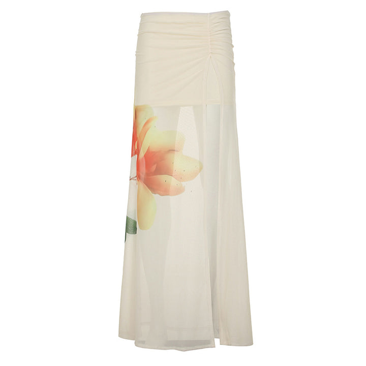 Damen Maxi-Rock mit floralem Druck und elastischem Bündchen Echo Archiv