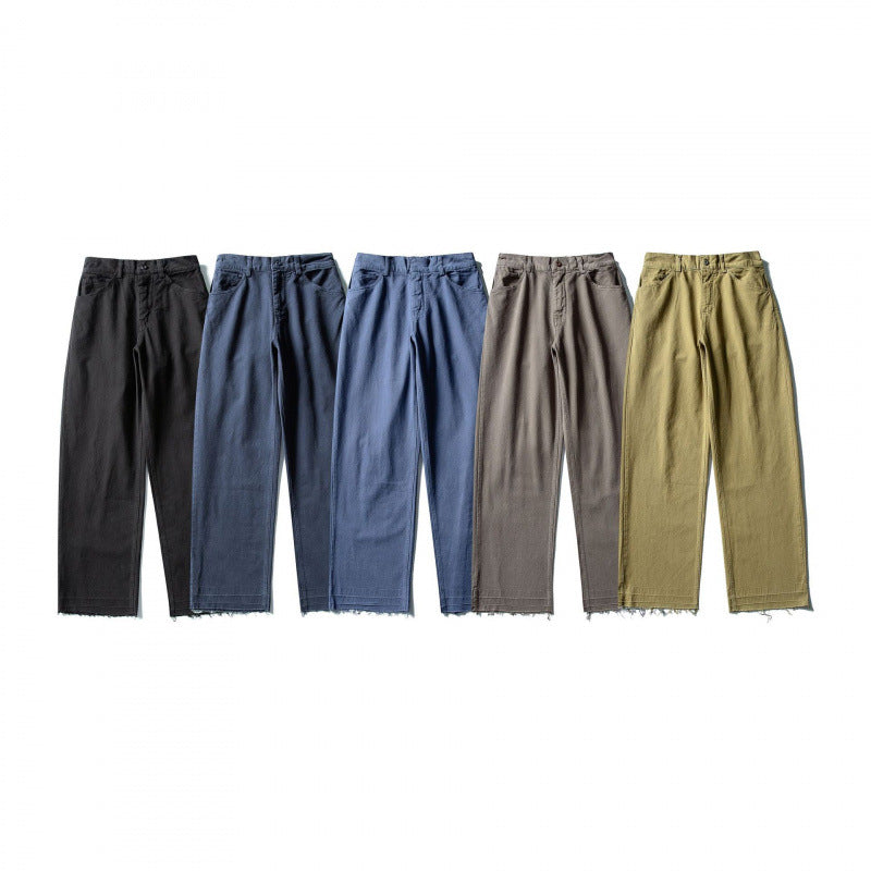Damen Weite High-Waist Jeanshose mit geradem Bein und rohem Saum Echo Archiv