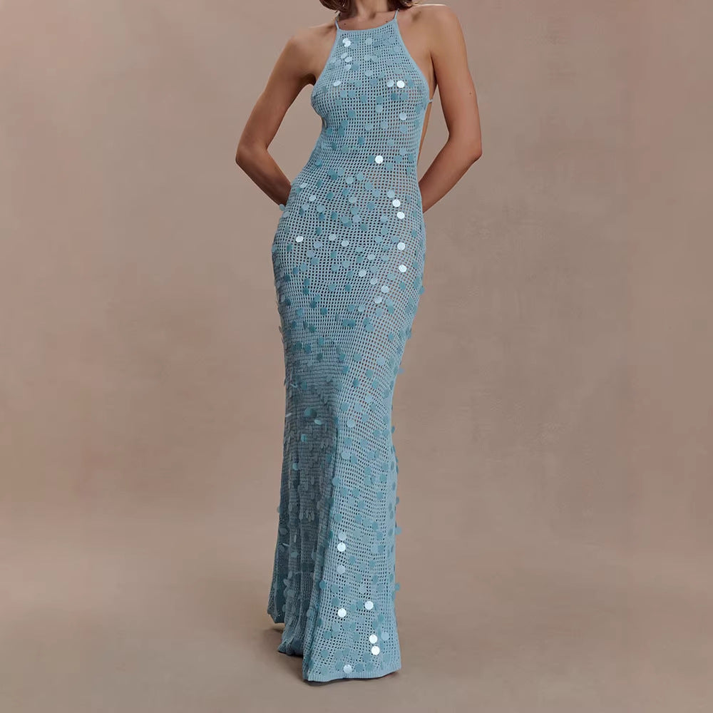 Damen Elegantes Maxikleid mit funkelnden Applikationen Echo Archiv