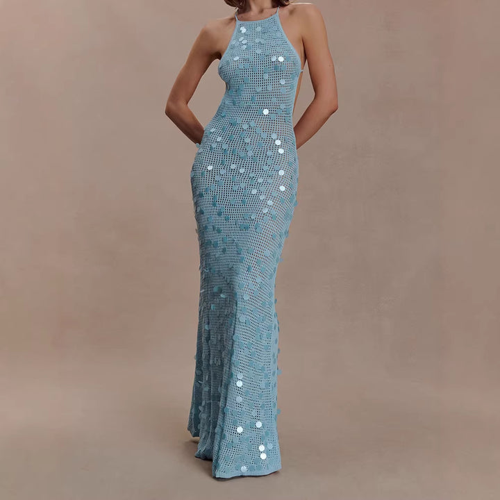 Damen Elegantes Maxikleid mit funkelnden Applikationen Echo Archiv