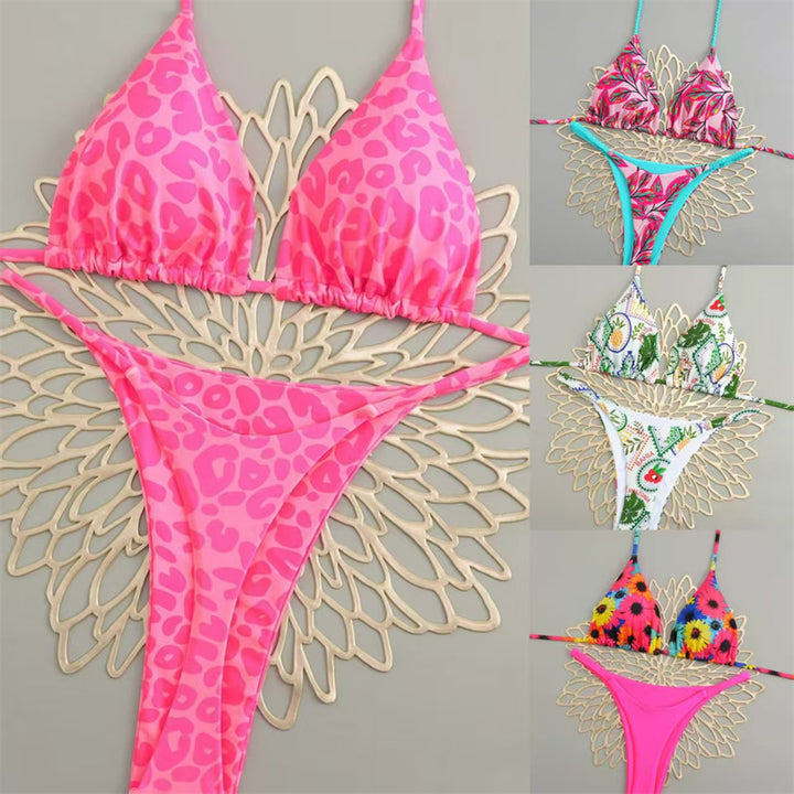 Damen Triangelbikini mit buntem Muster und verstellbaren Trägern Echo Archiv