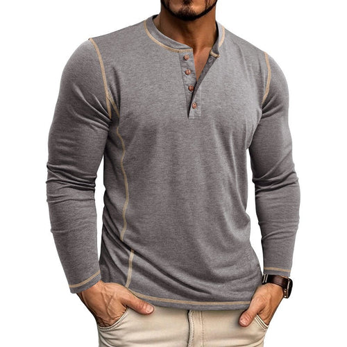 Herren Langarmshirt mit Knopfleiste Echoarchiv