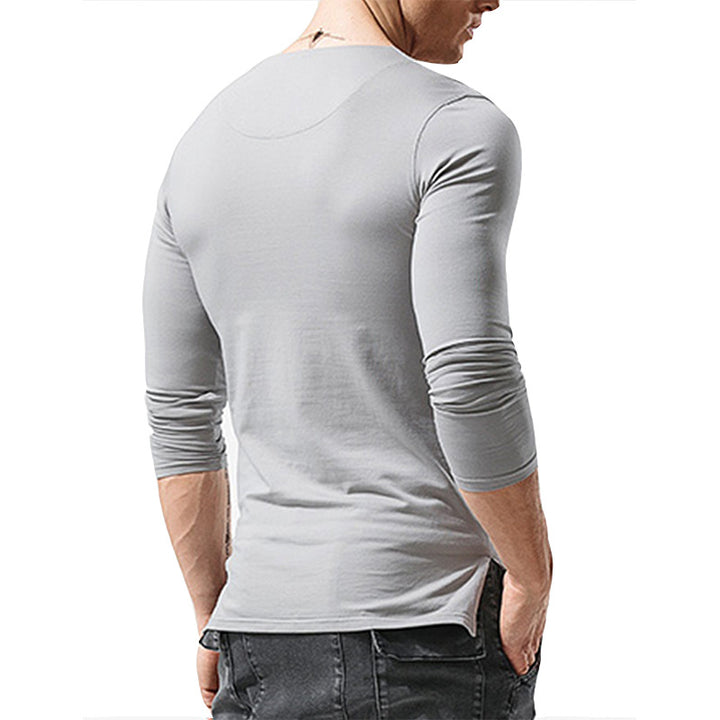 Herren Langarmshirt mit modischem Knopfdetail und ergonomischem Schnitt Echoarchiv