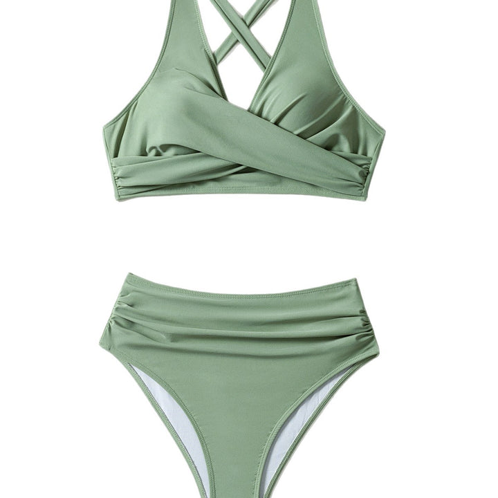 Damen Hoch tailliertes Bikini-Set mit elegantem Wickel-Design Echo Archiv