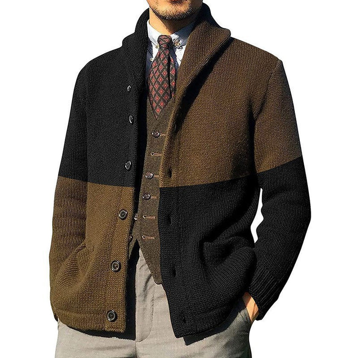 Herren modische Strickjacke mit anspruchsvoller Farbblockierung Echoarchiv
