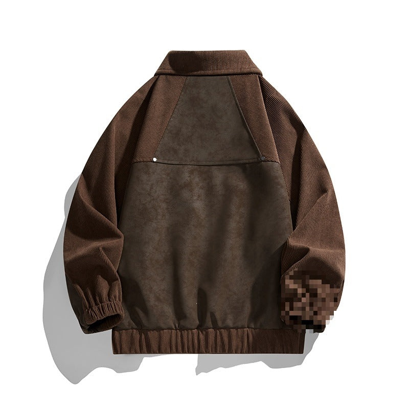 Herren Kunstvelours‑Bomberjacke im Oversize‑Boxy‑Cut mit Zwei‑Wege‑Reißverschluss & elastischem Saum Echoarchiv