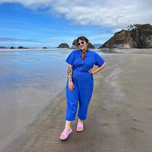 Damen legerer Jumpsuit mit praktischen Taschen und Reißverschluss Echoarchiv