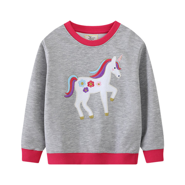 Mädchen Sweatshirt mit buntem Einhorn-Motiv Echo Archiv