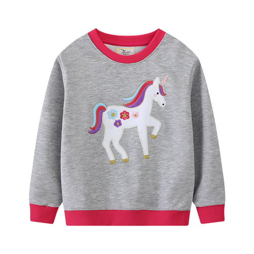 Mädchen Sweatshirt mit buntem Einhorn-Motiv Echo Archiv