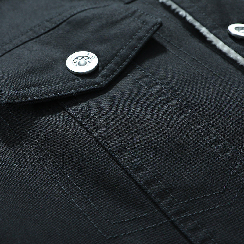 Herren Sherpa-gefütterte Truckerjacke aus robustem Canvas mit Umlegekragen Echo Archiv