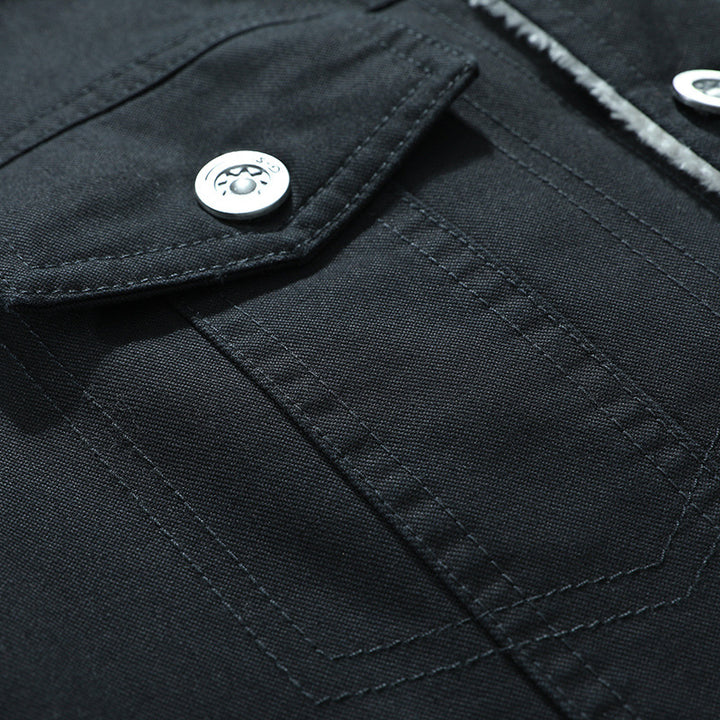 Herren Sherpa-gefütterte Truckerjacke aus robustem Canvas mit Umlegekragen Echo Archiv