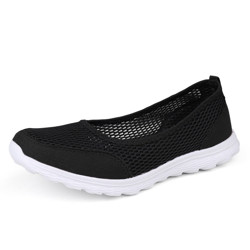 Damen nan atmungsaktive Netz-Ballerina-Sneaker mit flexibler rutschfester Laufsohle und gepolstertem Fußbett Echo Archiv