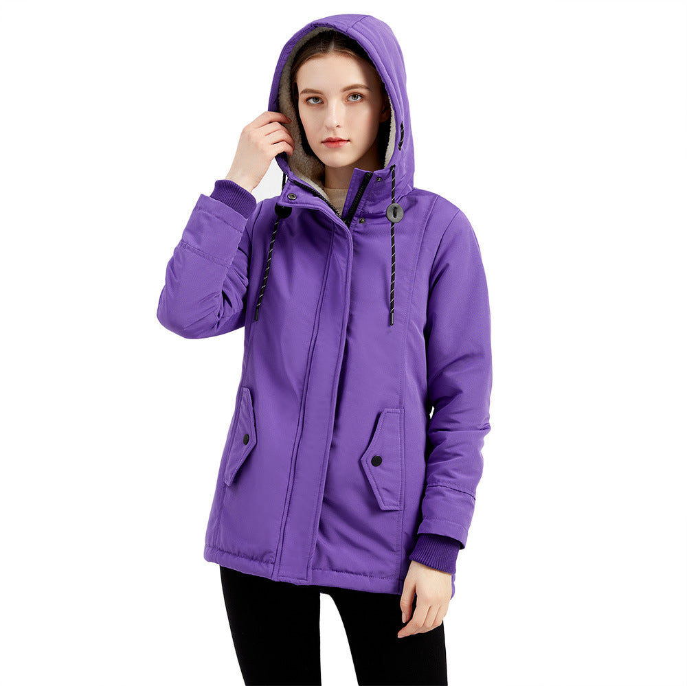 Damen nan gefütterte Winterparka mit Teddyfleece Innenfutter und Kapuze Echo Archiv