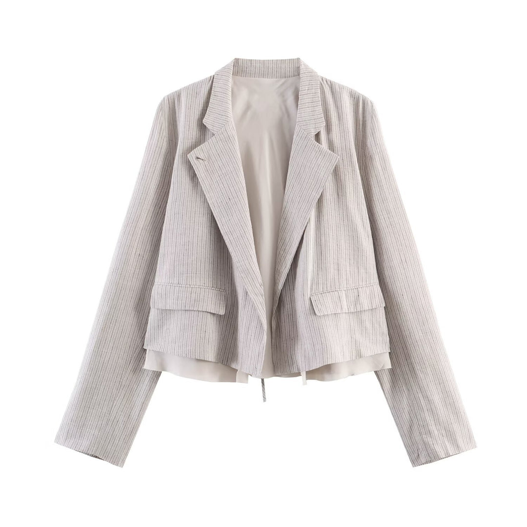 Damen Zweiteiliges Tailored-Set mit Cropped-Blazer und hochtaillierter Faltenhose Echo Archiv