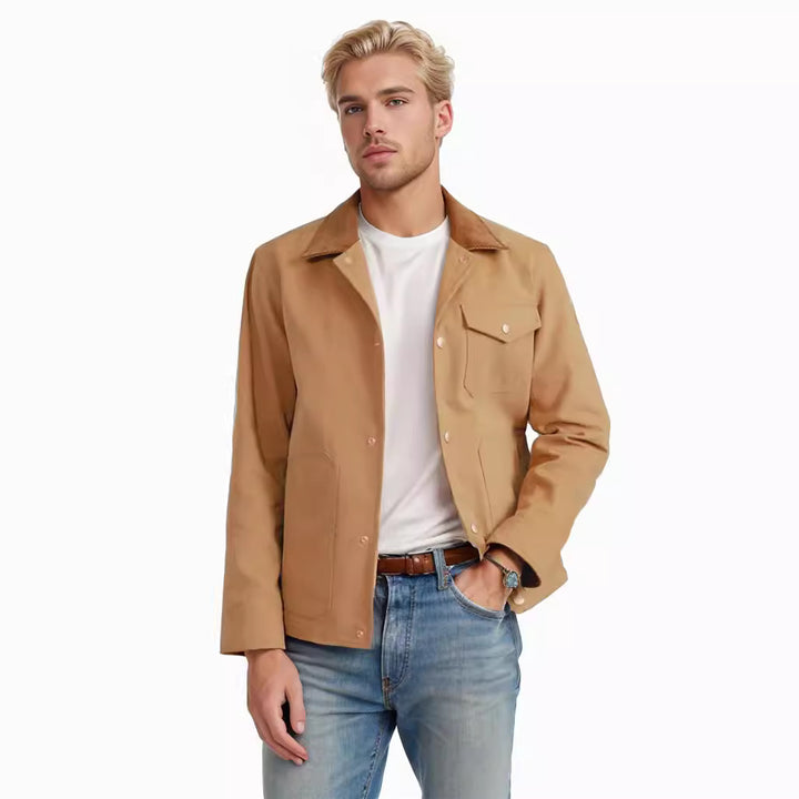 Herren lässige Baumwolljacke im Worker-Stil Echoarchiv