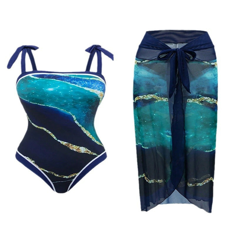 Damen Einteiler Badeanzug mit elegantem transparentem Cover-Up Echo Archiv