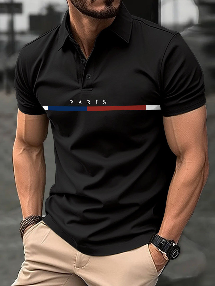Herren modisches Polohemd mit stilvollem Druckdesign Echoarchiv