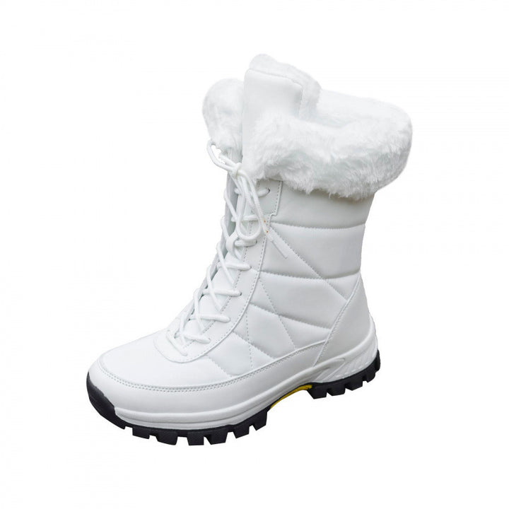 Damen Winterstiefel mit Kunstfellkragen, gesteppter Schaft und profilierter Thermosohle Echoarchiv