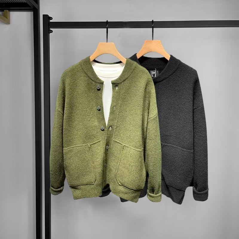 Damen Bequemer Cardigan mit Knopfleiste und Taschen – Veloura