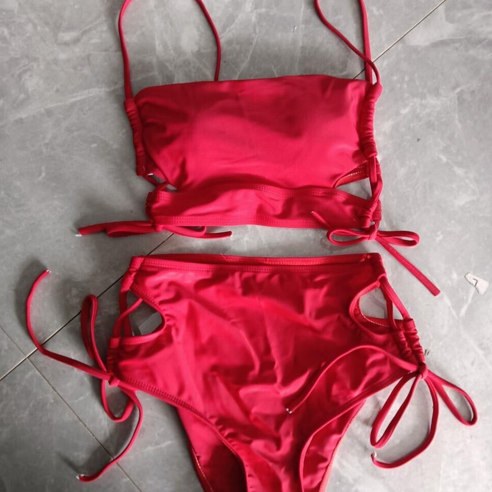 Damen Bikini-Set mit hohem Bund und modischem Knotendetail Echo Archiv