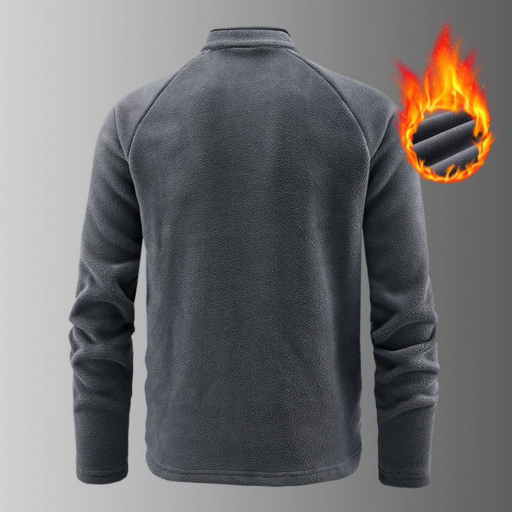 Herren wärmender Mikrofleece-Pullover mit halbem Reißverschluss, ergonomischen Raglanärmeln und gemütlicher Innenstruktur – Marzano