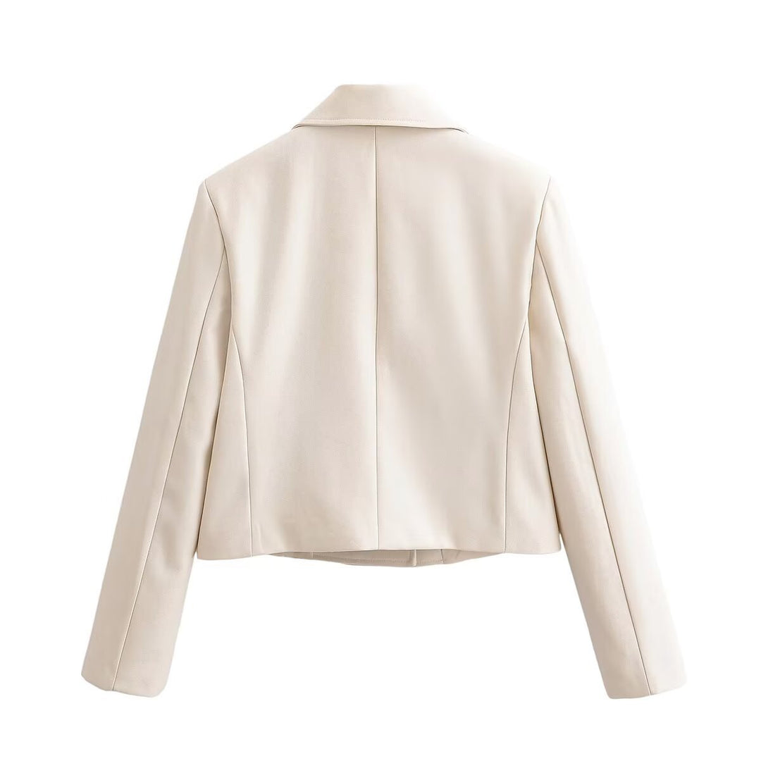 Damen Cropped Doppelreihiger Blazer mit weitem Revers und taillierter Schnittführung Echo Archiv
