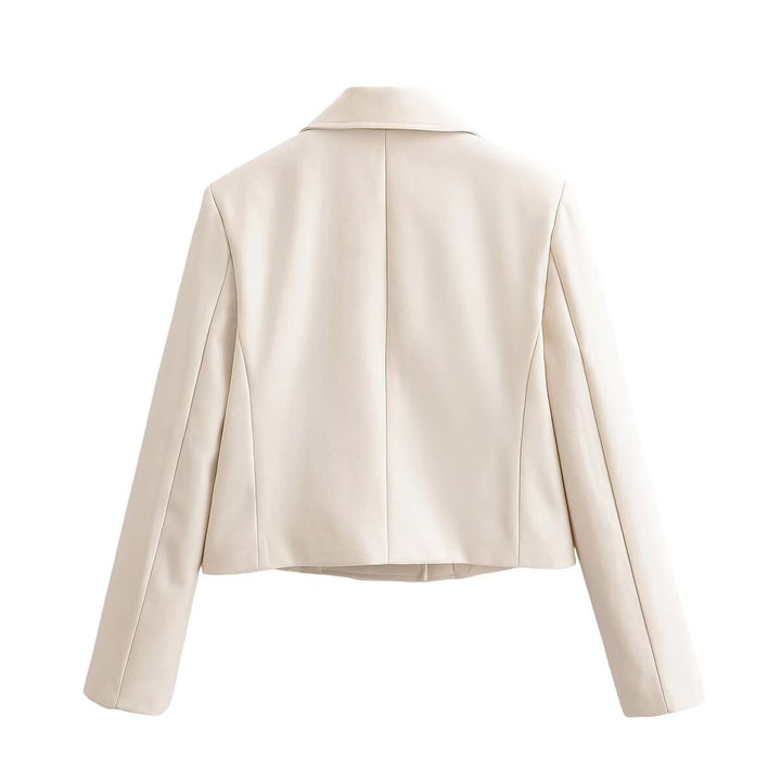 Damen Cropped Doppelreihiger Blazer mit weitem Revers und taillierter Schnittführung Echo Archiv