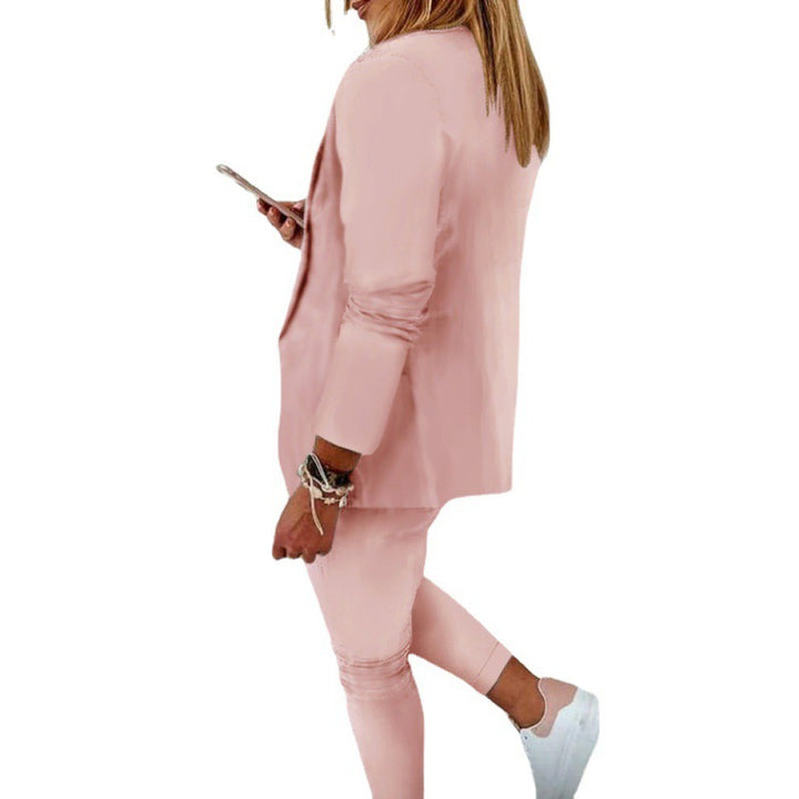 Damen Zweiteiliges Stretch-Jersey-Blazer-Set mit Kordelzug-Jogginghose Echo Archiv