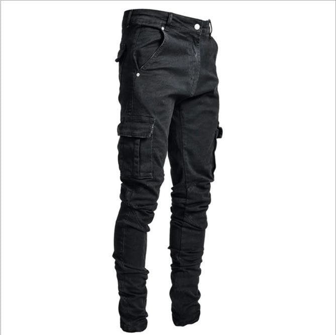 Herren Eng geschnittene Cargo-Jeans mit Stretch und Mehrfach-Taschen Echo Archiv