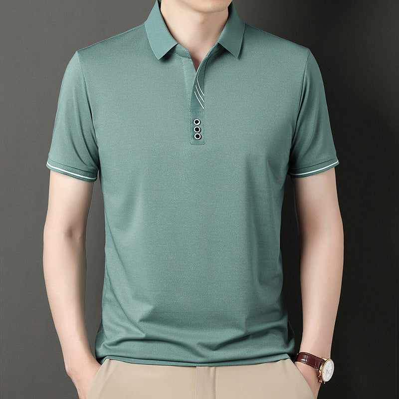 Herren Polohemd mit eleganter Knopfleiste und kontrastierendem Detail Echoarchiv