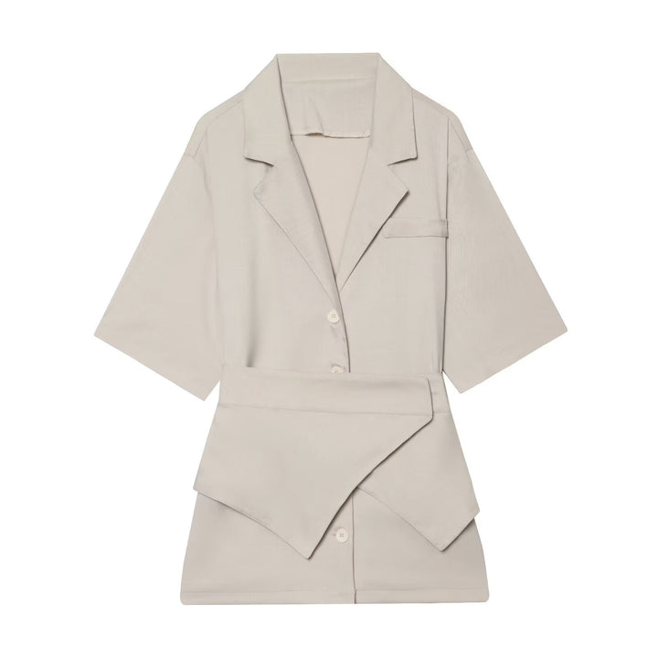 Damen Kurzblazer mit Taillengürtel und asymmetrischer Lagenfront Echo Archiv
